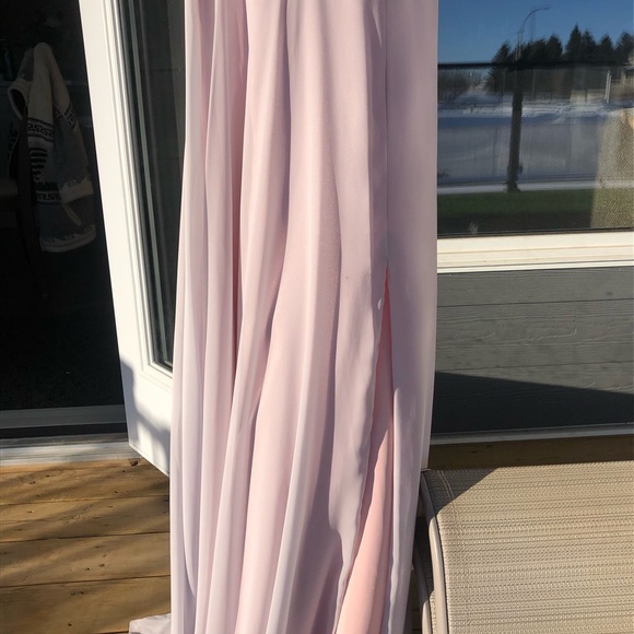 Embellished Bodice V-Neck Chiffon Evening Dress- 4 - Picture 8 of 8